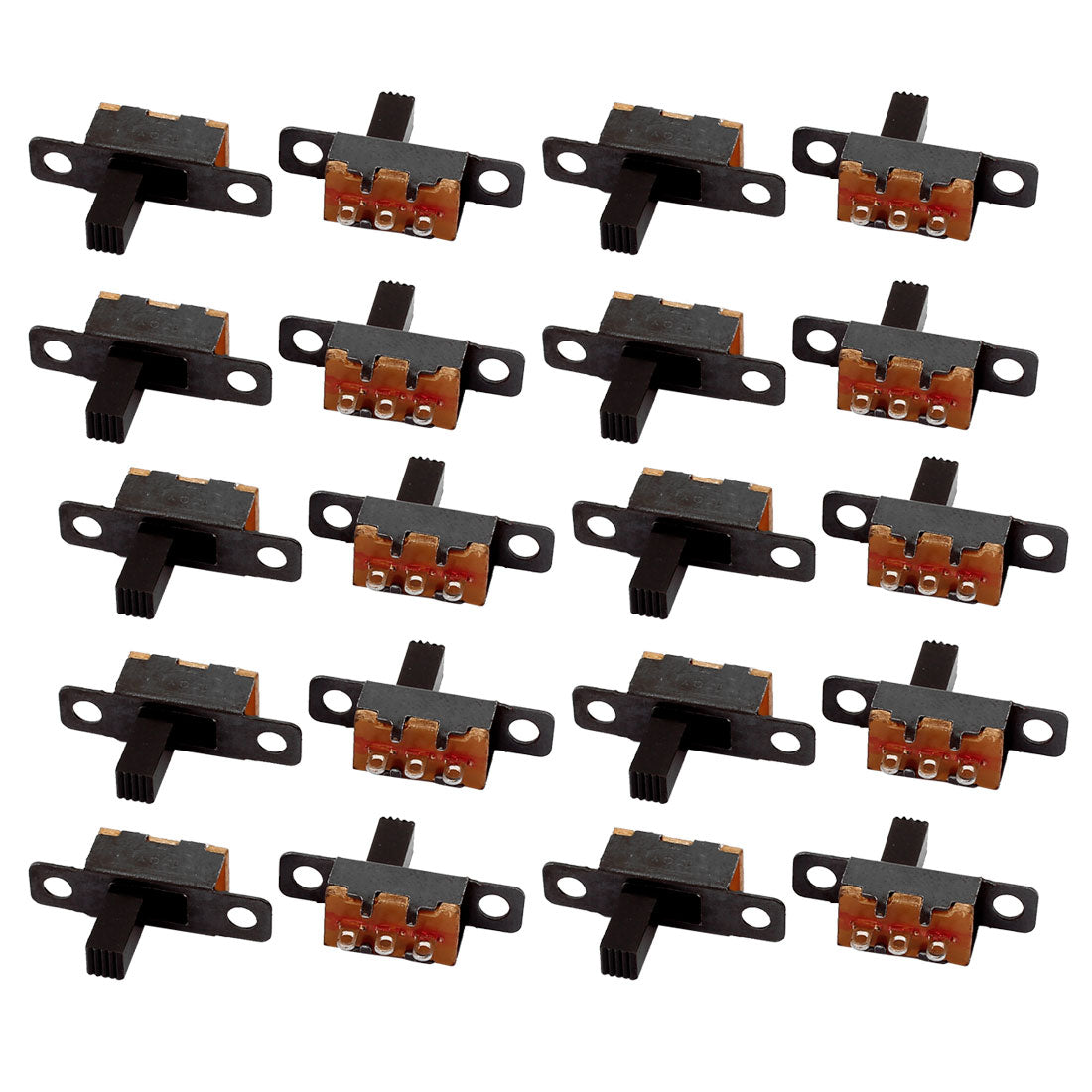 uxcell Uxcell 20Pcs 2 Position 3P SPDT Panel Mount Micro Slide Switch Latching Toggle Switch