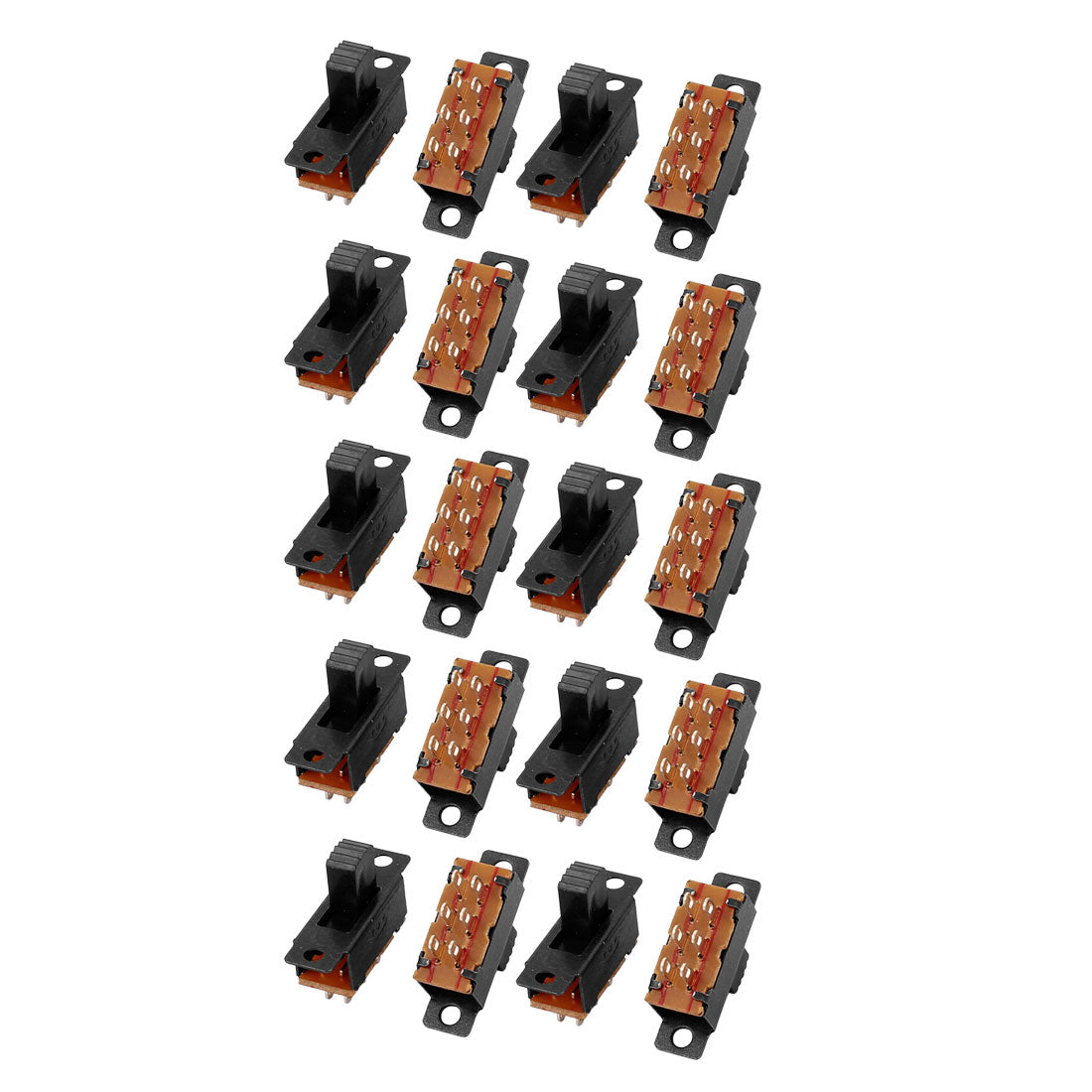 uxcell Uxcell 20pcs DPDT 2 Position 6 Terminals Panel Mount Horizontal Slide Switch