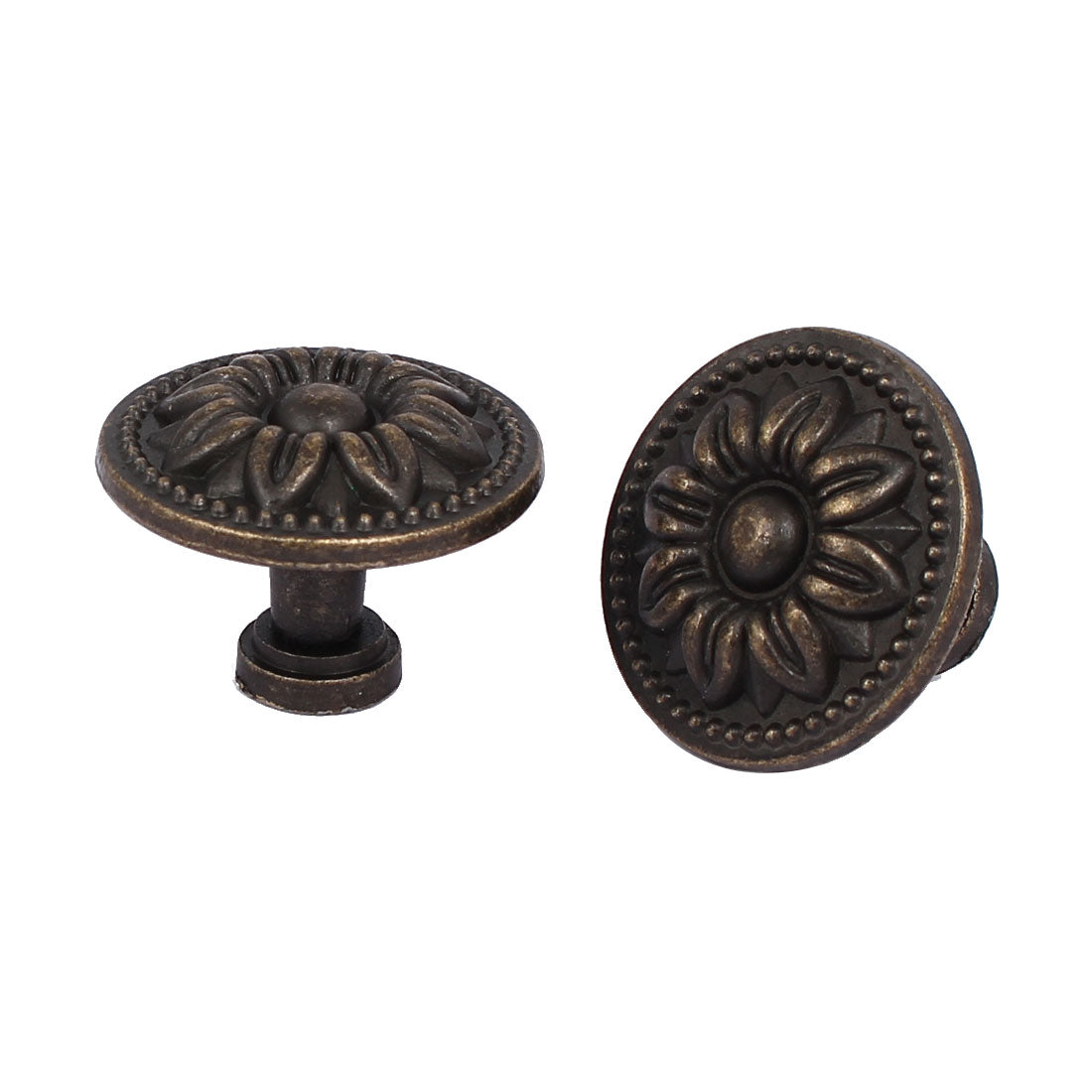 uxcell Uxcell Furniture Wardrobe Door Metal Vintage Style Round Pull Handle Knobs 35mmx25mm 4pcs