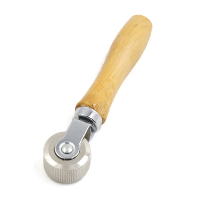 uxcell Uxcell Khaki Wooden Handle Car Sound Deadening Application Metal Roller Silver Tone