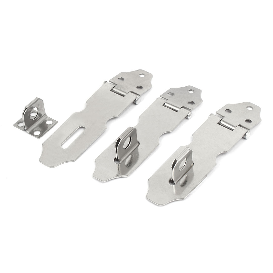 uxcell Uxcell Cupboard Stainless Steel Safety Padlock Door Latch Lock Hasp Staples 2.5" 3pcs