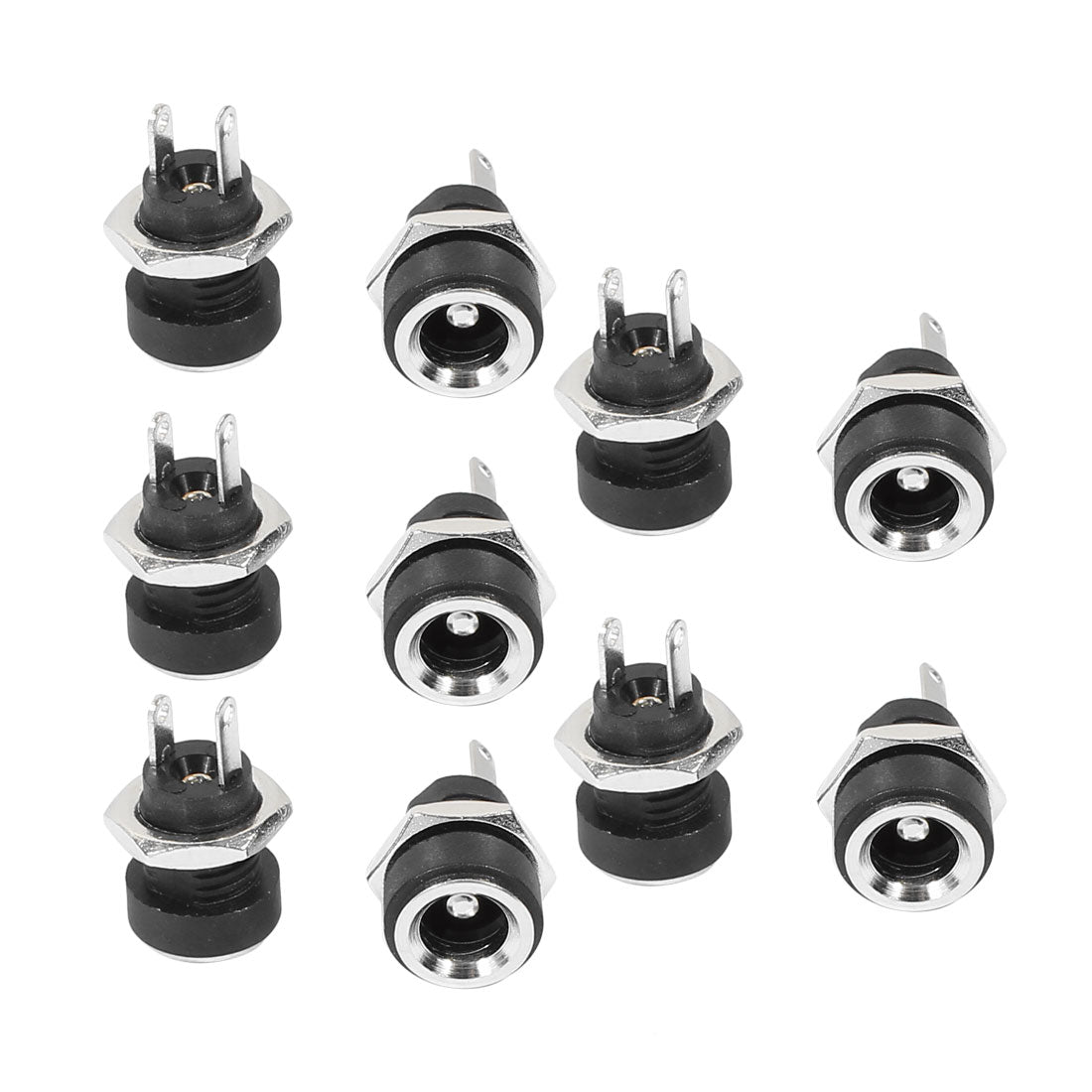 uxcell Uxcell 10Pcs 5.5mm x 2.1mm DC Power Jack Socket Female Panel Mount Connector
