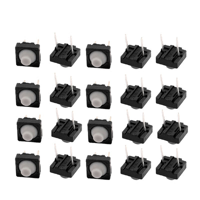 Harfington Uxcell 20Pcs 8mmx8mm Panel PCB Silica Gel Momentary Tactile Tact Push Button Switch 2 Pin DIP