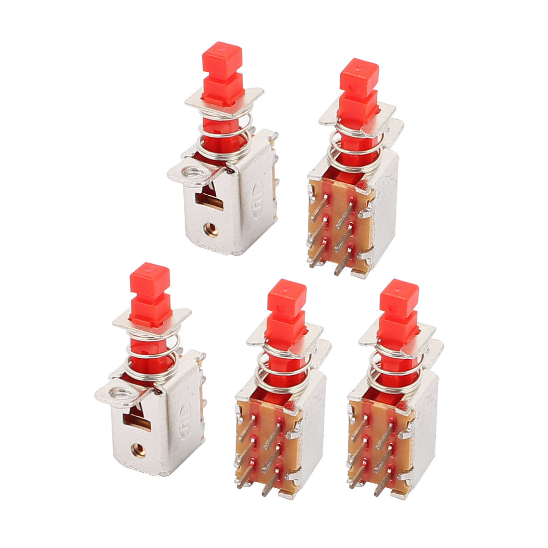 uxcell Uxcell 5Pcs 6 Pin 2mm Pitch Self-Locking Micro Push Button Switch for  Cabinet