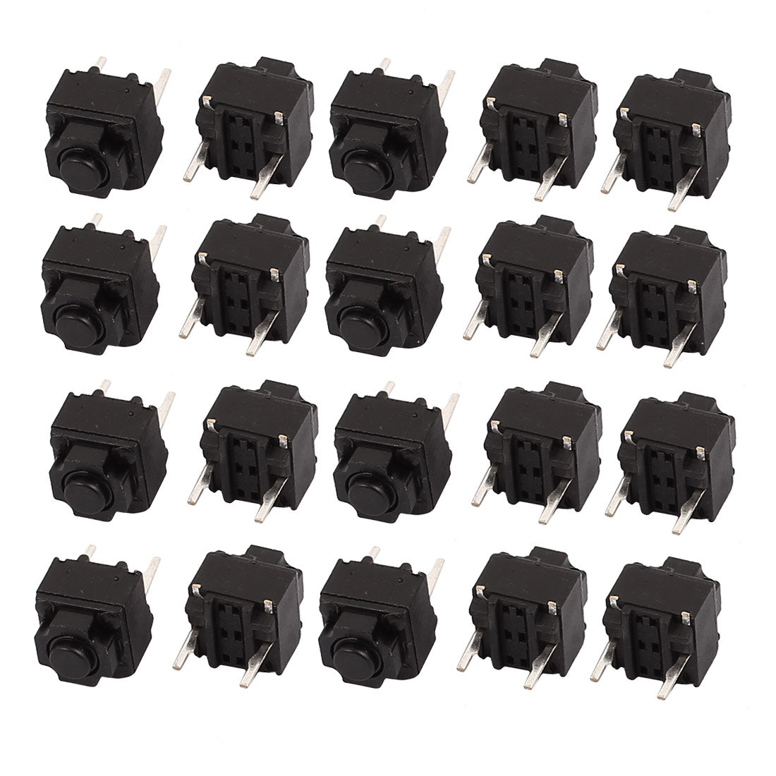 uxcell Uxcell 20Pcs 6.2x6.2x7.3mm Panel PCB Momentary Tactile Tact Push Button Switch 2 Pins DIP