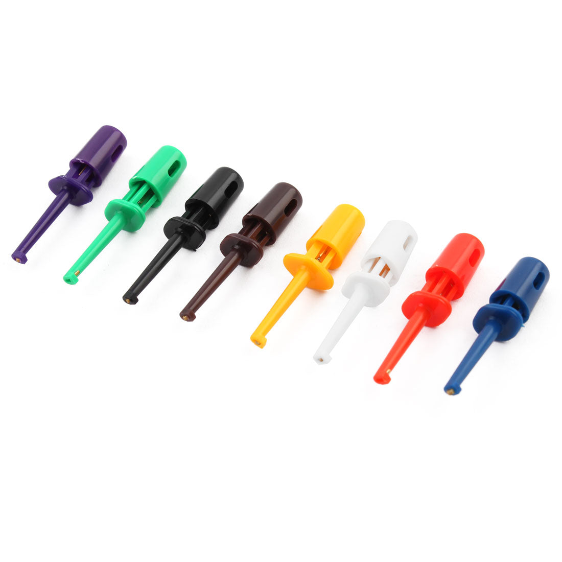 uxcell Uxcell Electrical Meter Part Lead Wire Testing Single Hooks Clip Assorted Color 8pcs