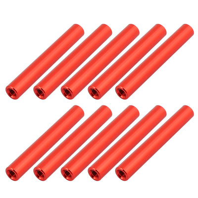 Harfington Uxcell 10Pcs M3 x 35mm Round Aluminum Column Alloy Standoff Spacer Stud Fastener for Quadcopter Red