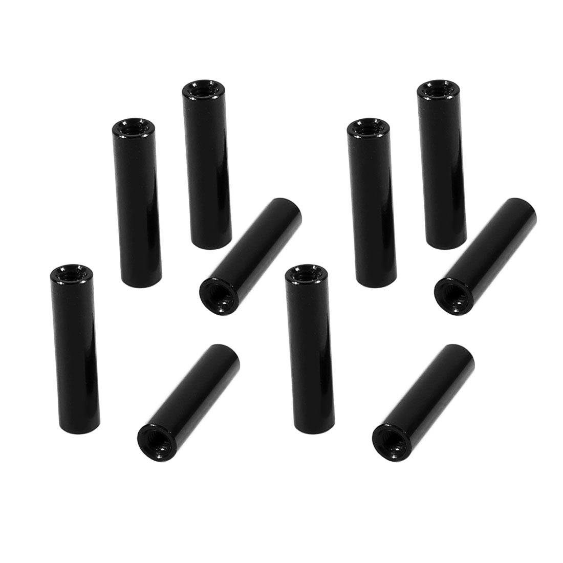 uxcell Uxcell 10Pcs M3 x 20mm Round Aluminum Column Alloy Standoff Spacer Stud Fastener for Quadcopter Black
