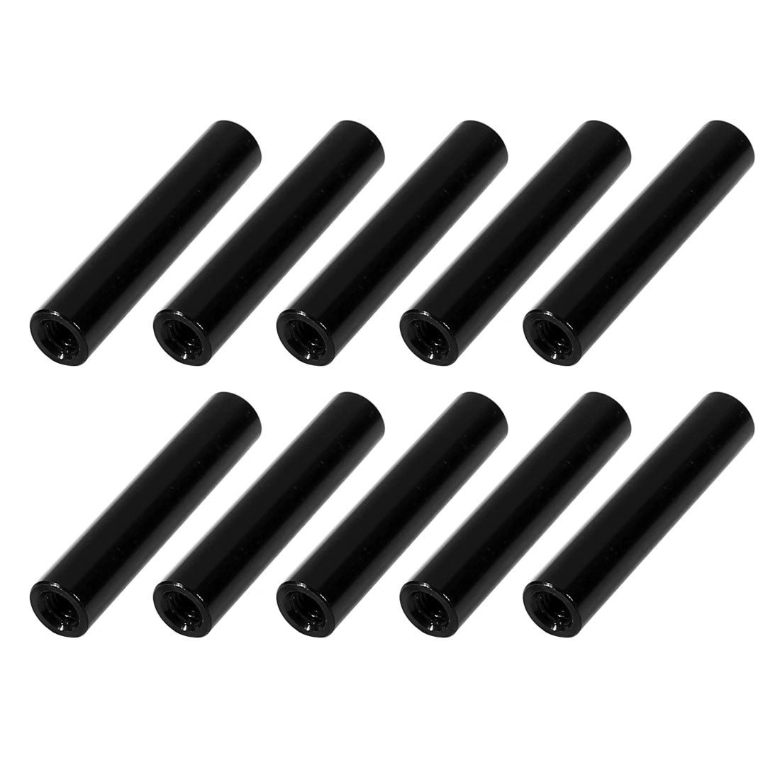 uxcell Uxcell 10Pcs M3 x 25mm Round Aluminum Column Alloy Standoff Spacer Stud Fastener for Quadcopter Black