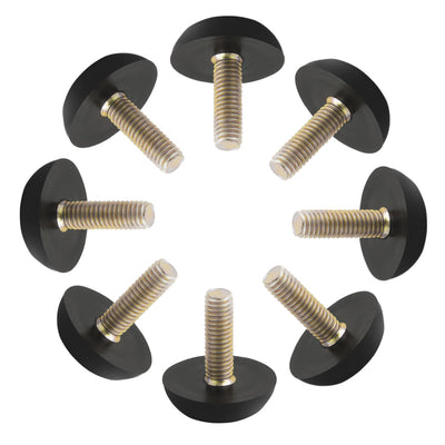 Harfington Uxcell Home Office Adjustable Leveling Foot Glide Black Brass Tone 6mm Thread Dia 8pcs