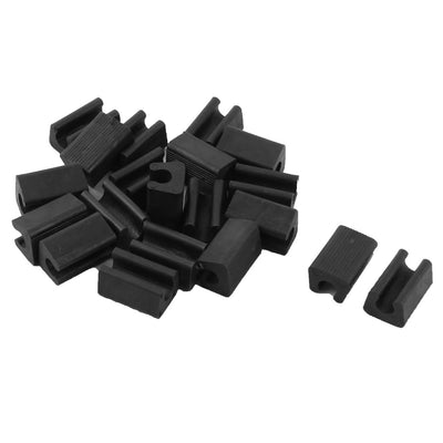 Harfington Uxcell Chair Foot Plastic U Shaped Floor Glides Tubing Caps Cover Black 7mm Dia 20pcs