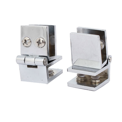 Harfington Uxcell Zinc Alloy 90 Degree Glass to Glass Door Hinge Glass Clamp Clips Holders 2pcs
