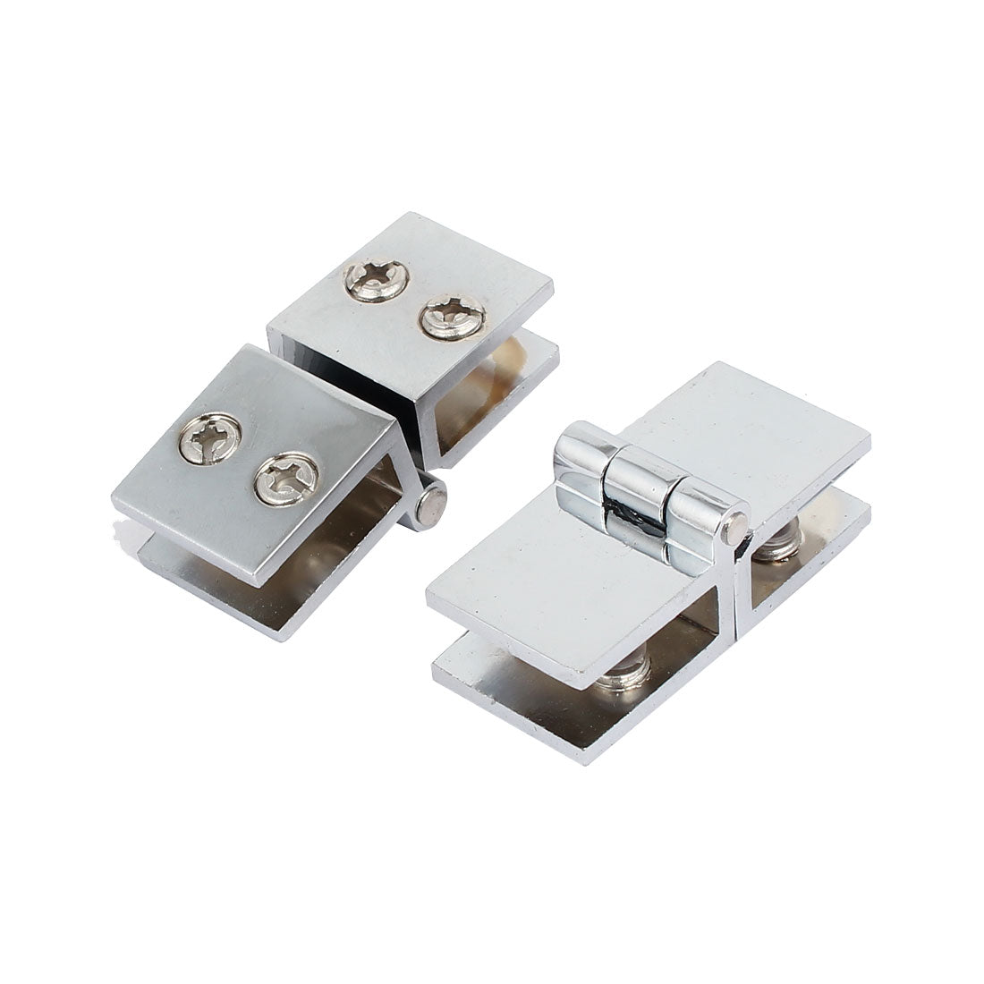 uxcell Uxcell Zinc Alloy 180 Degree Glass to Glass Door Hinge Glass Clamp Clips Holders 2pcs