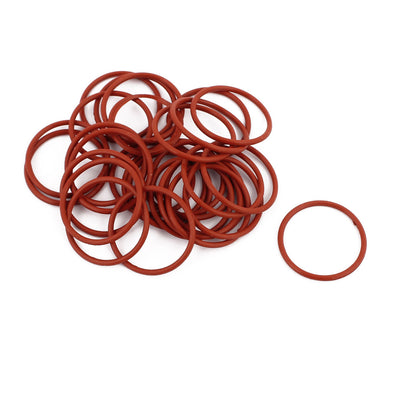 Harfington Uxcell 20Pcs 25mm x 1.5mm Rubber O-rings NBR Heat Resistant Sealing Ring Grommets Red