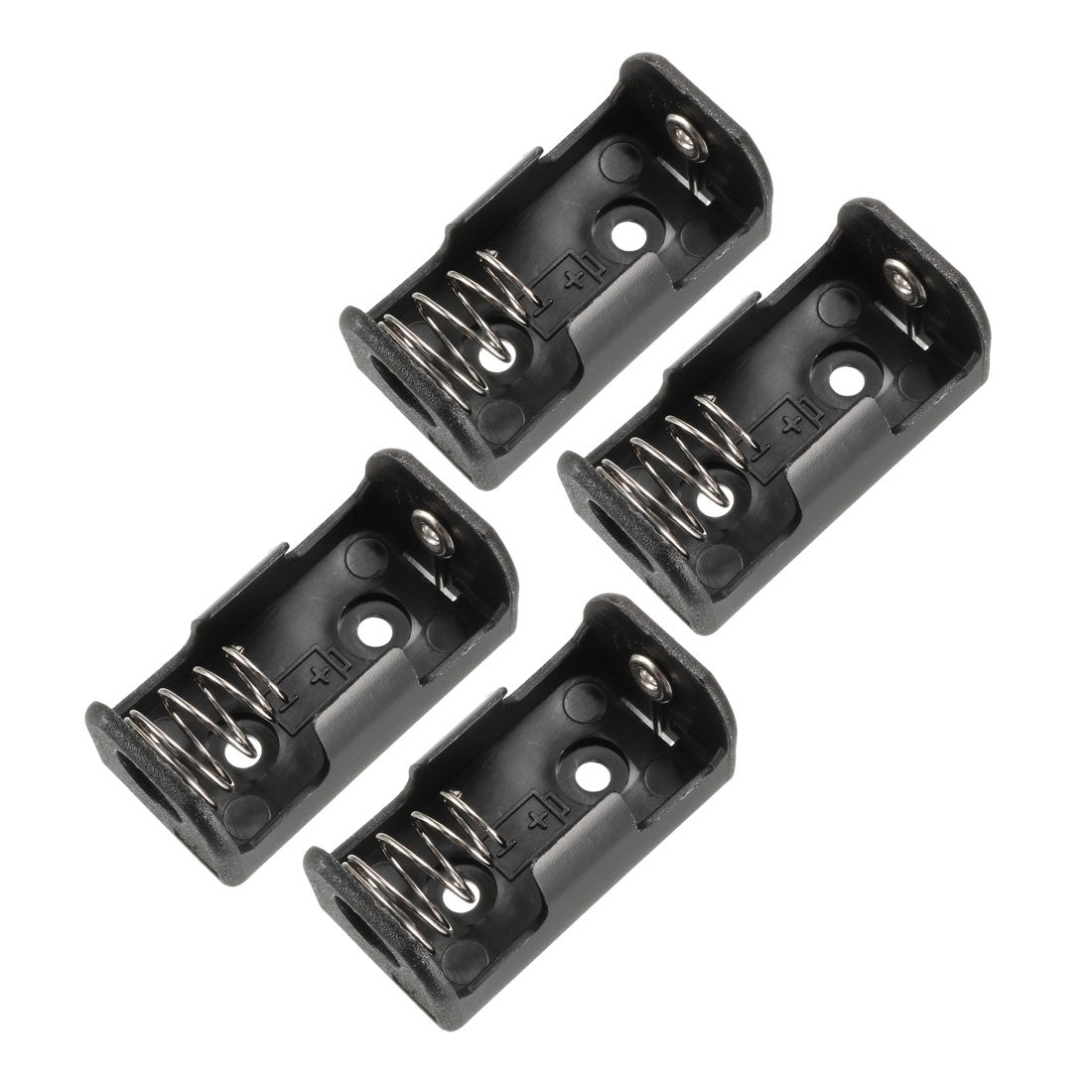 Plastic Socket Shell Uxcell 4pcs Plastic Shell 1/2AA Button Cell Battery Sockets Holder Case ...