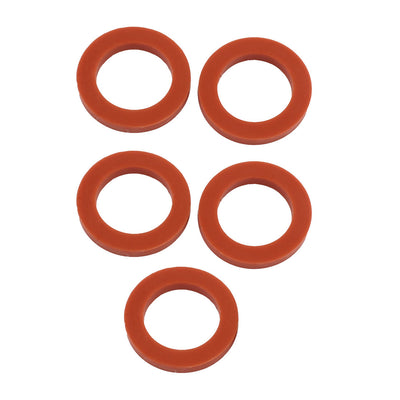 Harfington Uxcell 5pcs 24mm x 16mm x 3mm Silicone O Ring Seal Gaskets Red for Pipe Tube Hose