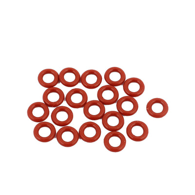 Harfington Uxcell 20pcs 8mmx1.9mm Heat Resistant Silicone O Ring Oil Sealing Ring Gasket Red