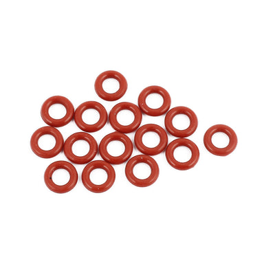 Harfington Uxcell 15pcs 8mmx1.9mm Heat Resistant Silicone O Ring Oil Sealing Ring Gasket Red