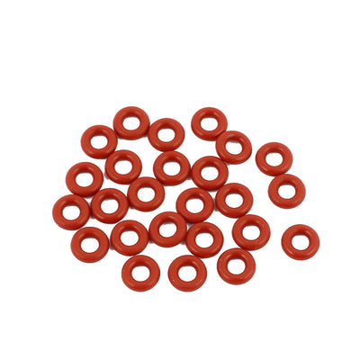 Harfington Uxcell 25pcs 7mmx1.9mm Heat Resistant Silicone O Ring Oil Sealing Ring Gasket Red