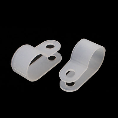 Harfington Uxcell 400Pcs Nylon R Type 1/2" 13.2mm Cable Cord Wire Clamp Clip Fastener White