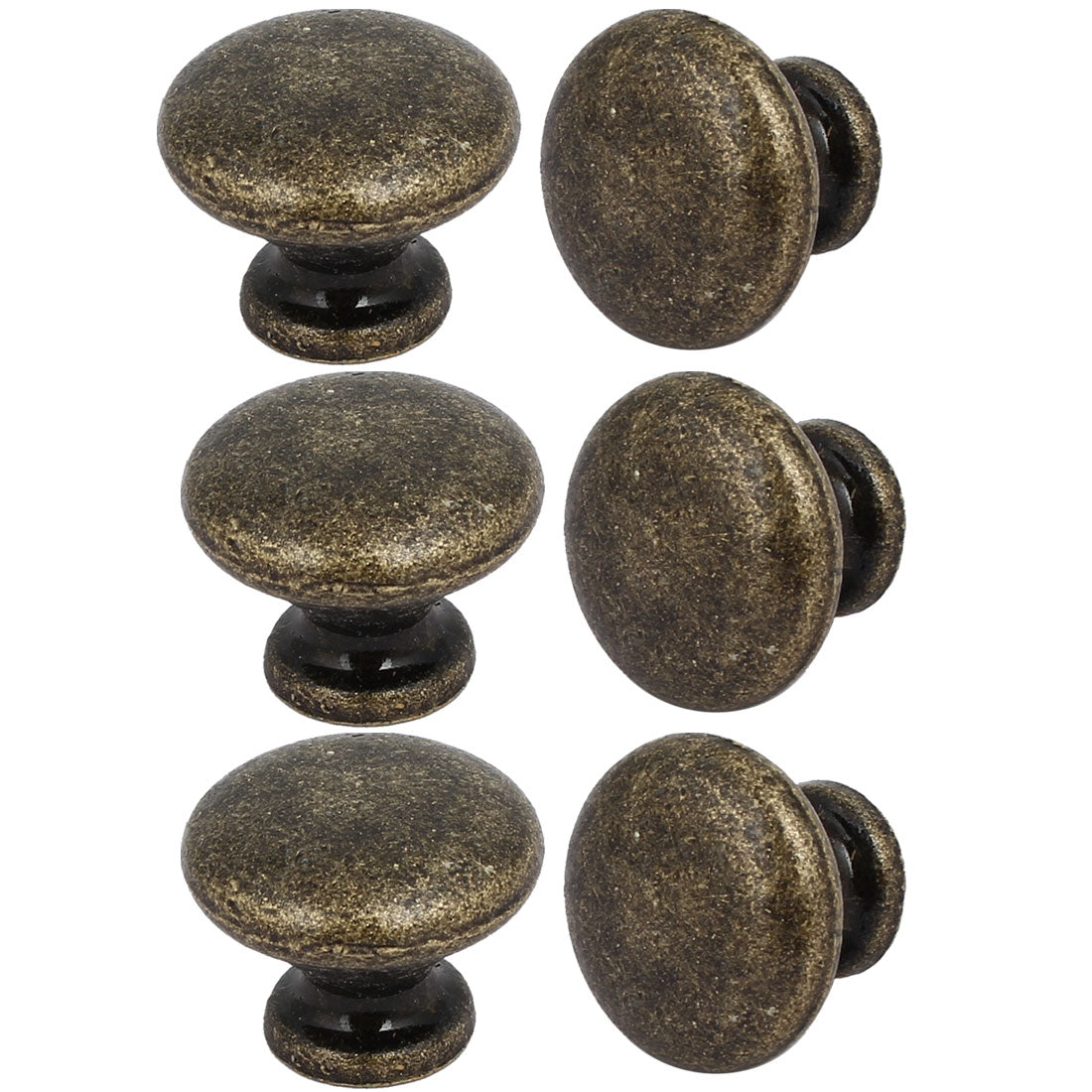 uxcell Uxcell Drawer Closet Single Hole Round Shape Pull Handle Knobs Bronze Tone 25x20mm 6pcs