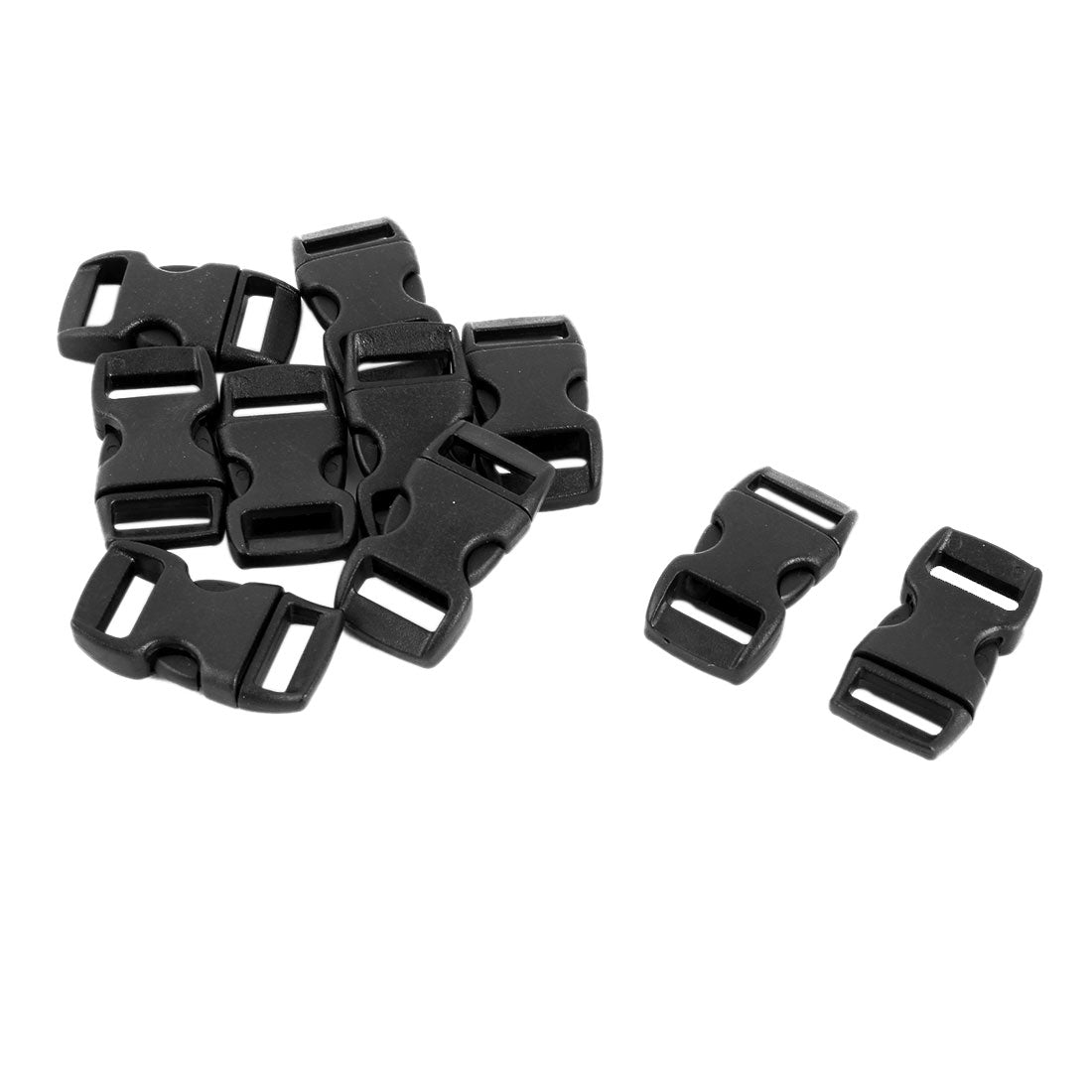 uxcell Uxcell Plastic Side Quick Release Clasp Buckles Black 10mm Width Webbing Strap 10pcs