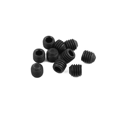 Harfington Uxcell 10Pcs Metal Black Hex Socket Grub Screw for RC Model Car Spare Part