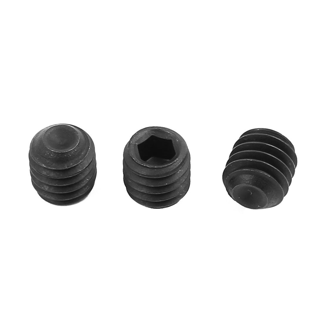 uxcell Uxcell 10Pcs Metal Black Hex Socket Grub Screw for RC Model Car Spare Part