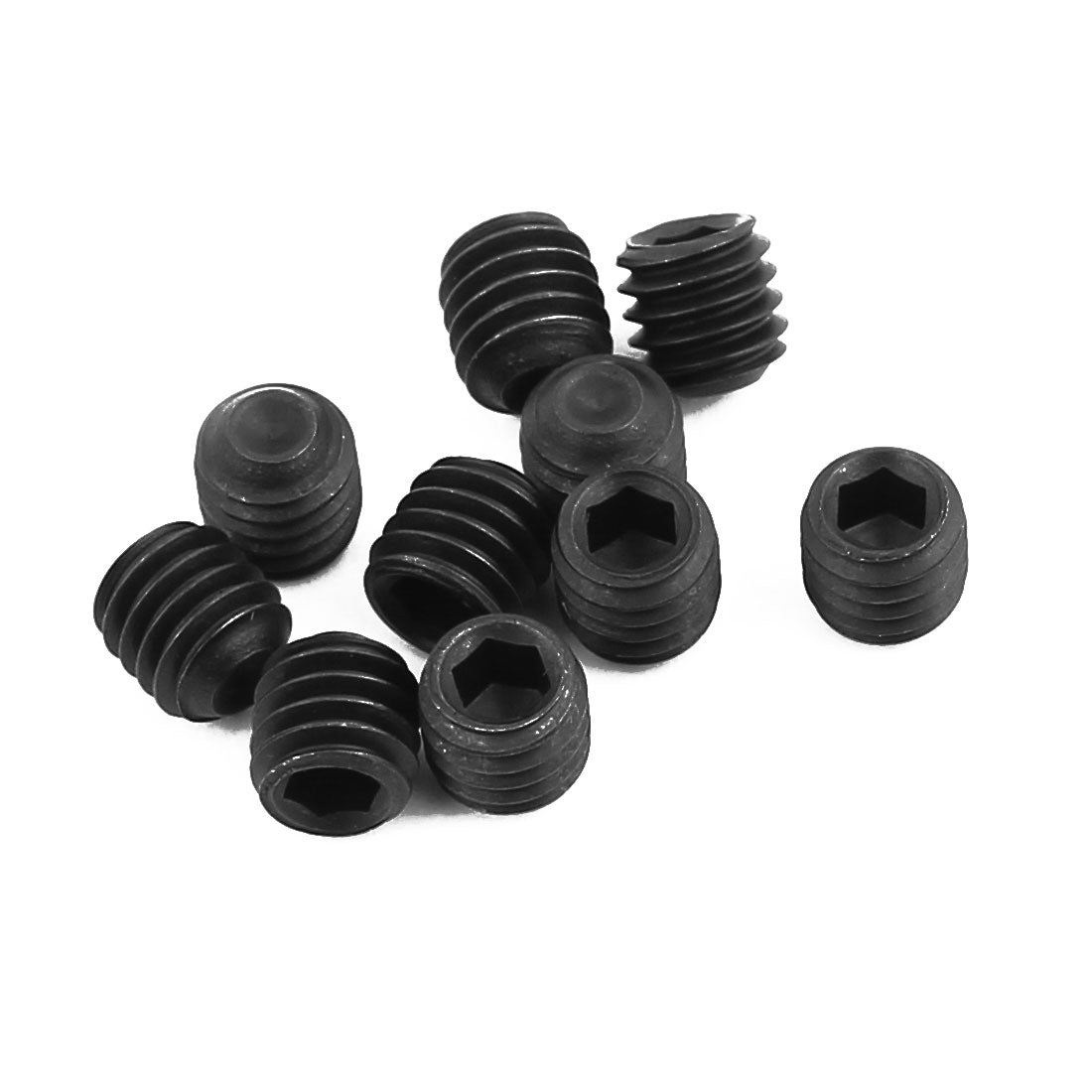 uxcell Uxcell 10Pcs Metal Black Hex Socket Grub Screw for RC Model Car Spare Part