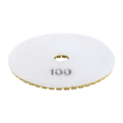 Harfington Uxcell 4" marble Wet Polishing Pad Grit 100 10pcs for Granite Concrete Marble with a Rubber Backer Pad