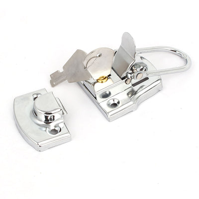 Harfington Uxcell Toolbox Case Metal Box Toggle Latches Hasps Keyed Locks Silver Tone 77x45x15mm 2pcs