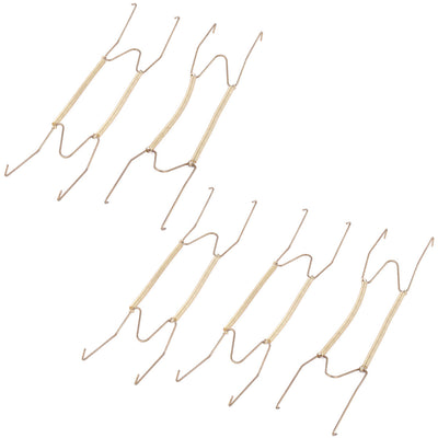 Harfington Uxcell Home Metal W Shaped Spring Loaded Double Hooks Plate Hanger Gold Tone 22.7 x 6.7cm 5pcs