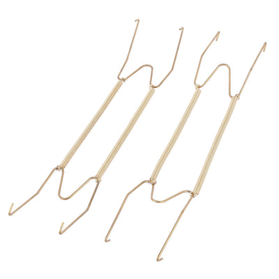 Harfington Uxcell Home Metal W Shaped Spring Loaded Double Hooks Plate Hanger Gold Tone 25 x 5cm 5pcs
