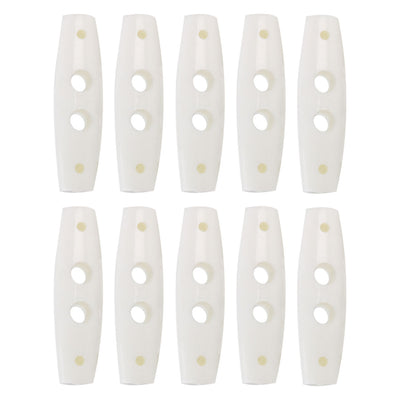 Harfington Uxcell Plastic Olive Shape Buttons 2 Holes Scrapbooking Sewing Toggle 38mm Length 10pcs