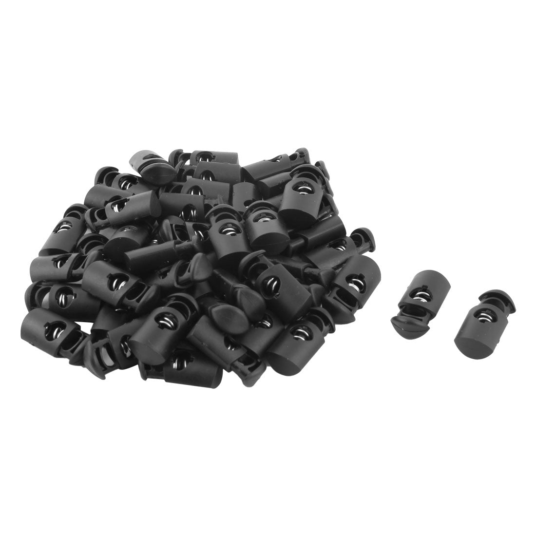 uxcell Uxcell Travel Plastic Cord Locks Spring Loaded Stopper Toggle Buckle Rope Clamp 47PCS