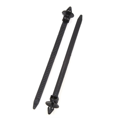 Harfington Uxcell 20Pcs 8mm x 175mm Adjustable Plastic Push Mount Loop Cable Ties Zip Wire Fastener Black