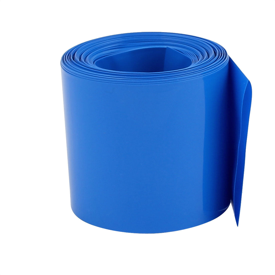 uxcell Uxcell 65mm Flat Width 2.1M Length PVC Heat Shrink Tube Blue for 18650 Batteries