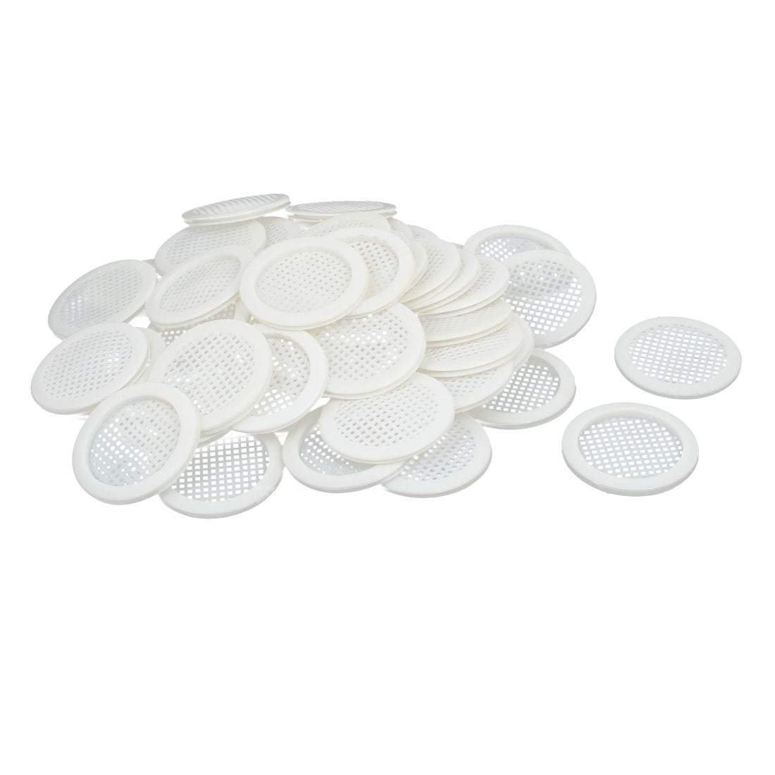 uxcell Uxcell Shoes Cabinet Plastic Square Mesh Hole Air Vent Louver Cover White 67mm Dia 50pcs