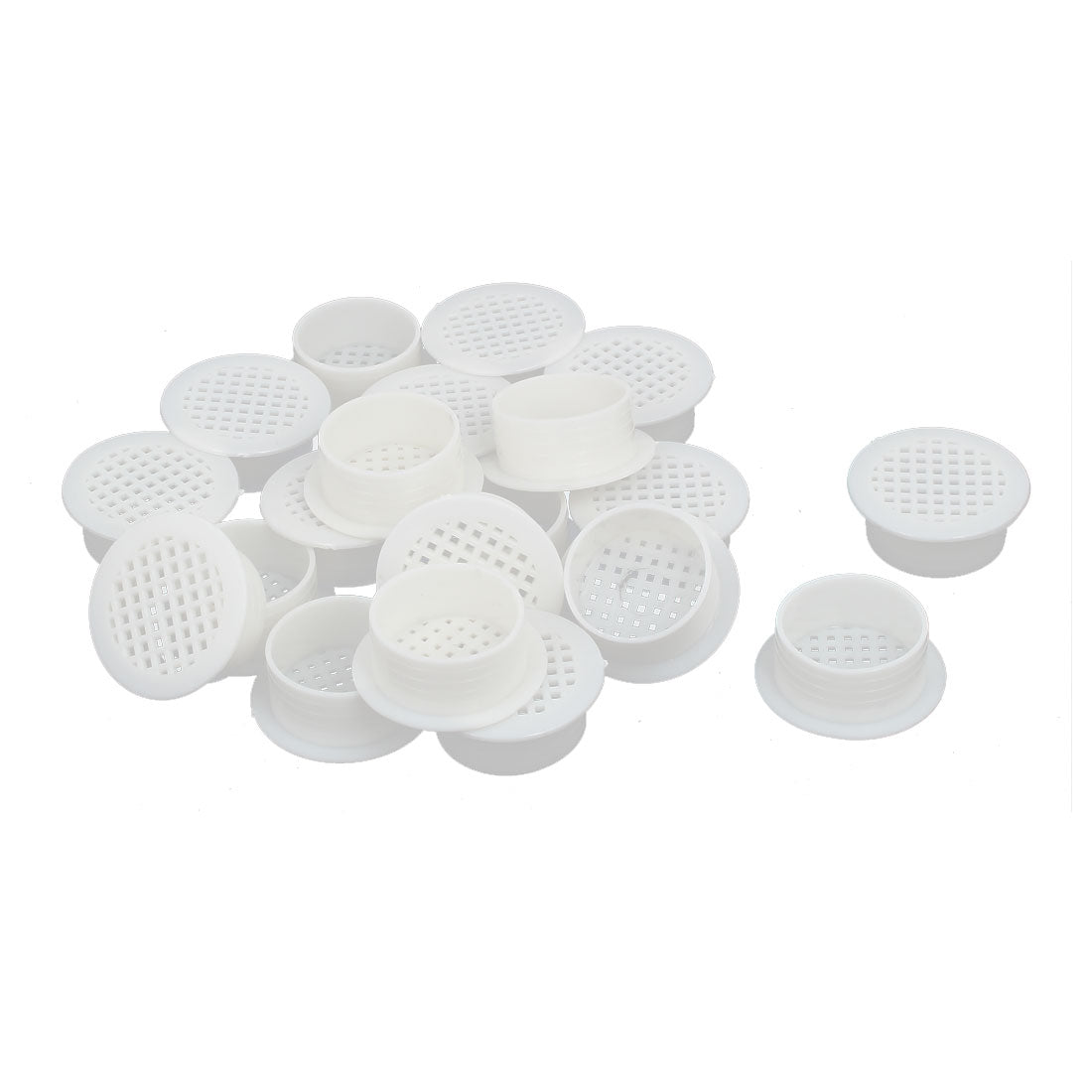 uxcell Uxcell Shoes Cabinet Plastic Square Mesh Hole Air Vent Louver Cover White 35mm 20pcs