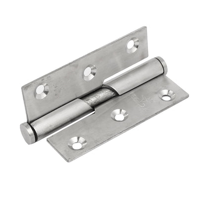 Harfington Uxcell 3'' Length Stainless Steel Right Handedness Lift Off Hinge Silver Tone
