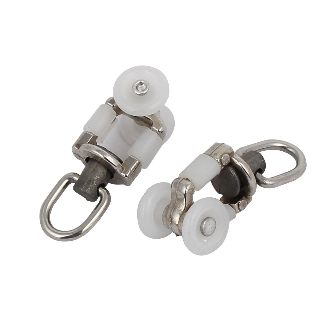 Uxcell 12.5mm Dia Twin Wheel Swivel Ring Curtain Track Rail Rollers ...