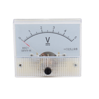 Harfington Uxcell DC 0-5V Fine Tuning Dial Panel Analog Voltage Meter Voltmeter Class 2.5