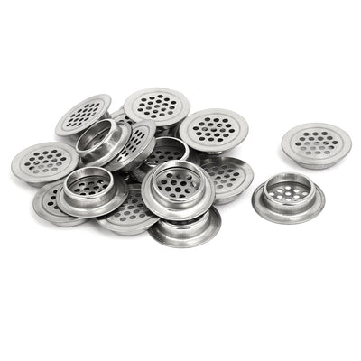 Harfington Uxcell 29mm Bottom Dia Stainless Steel Round Mesh Hole Air Vents Louver Flat 20pcs