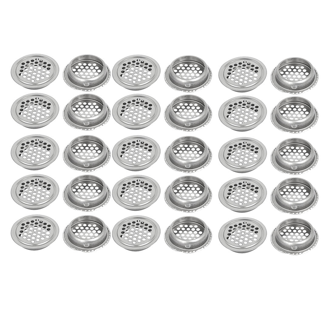 uxcell Uxcell 35mm Bottom Dia Stainless Steel Round Mesh Hole Air Vents Louver 30pcs