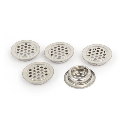 Harfington Uxcell 25mm Bottom Dia Stainless Steel Round Shaped Mesh Hole Air Vent Louver 5pcs