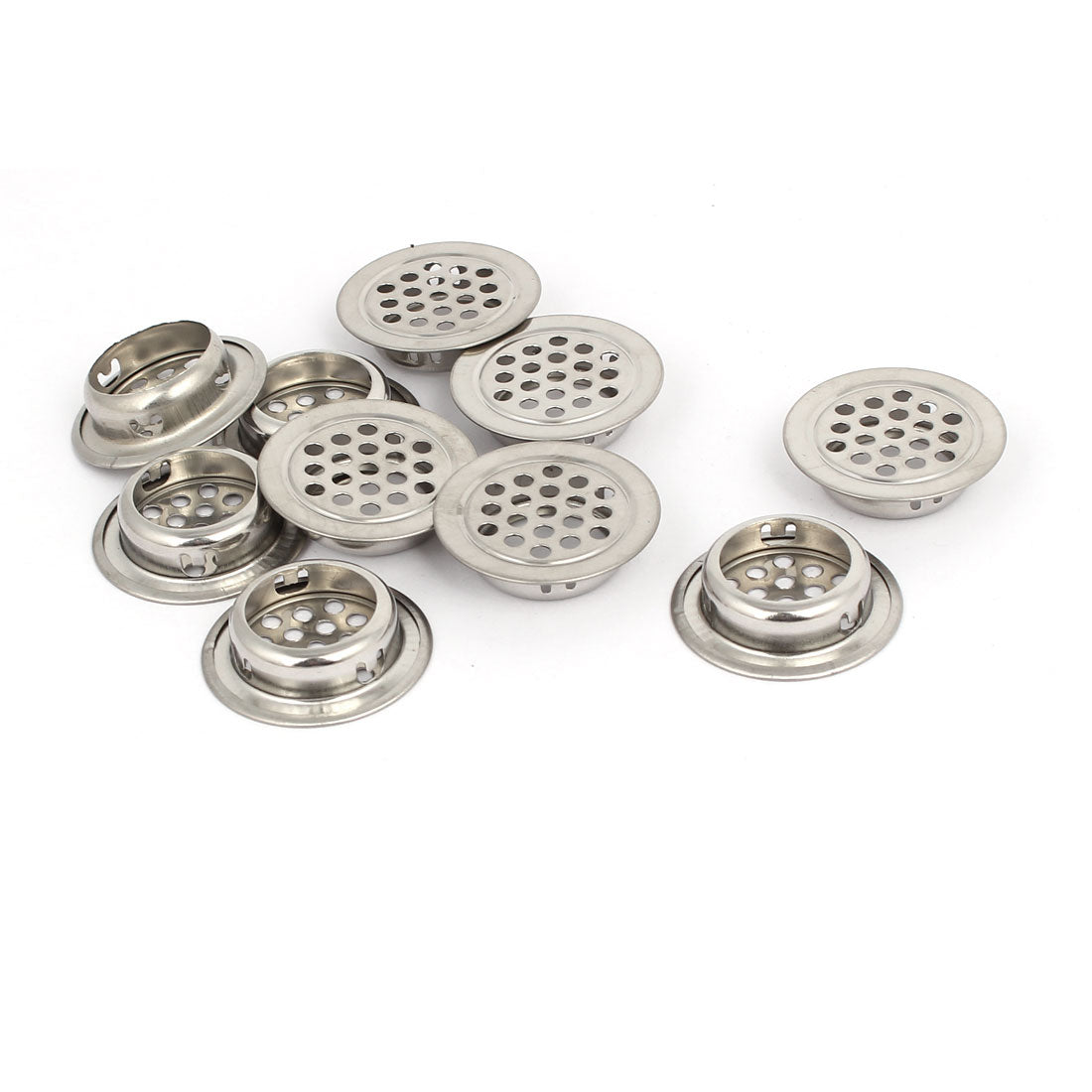 uxcell Uxcell 25mm Bottom Dia Stainless Steel Round Shaped Mesh Hole Air Vent Louver 10pcs