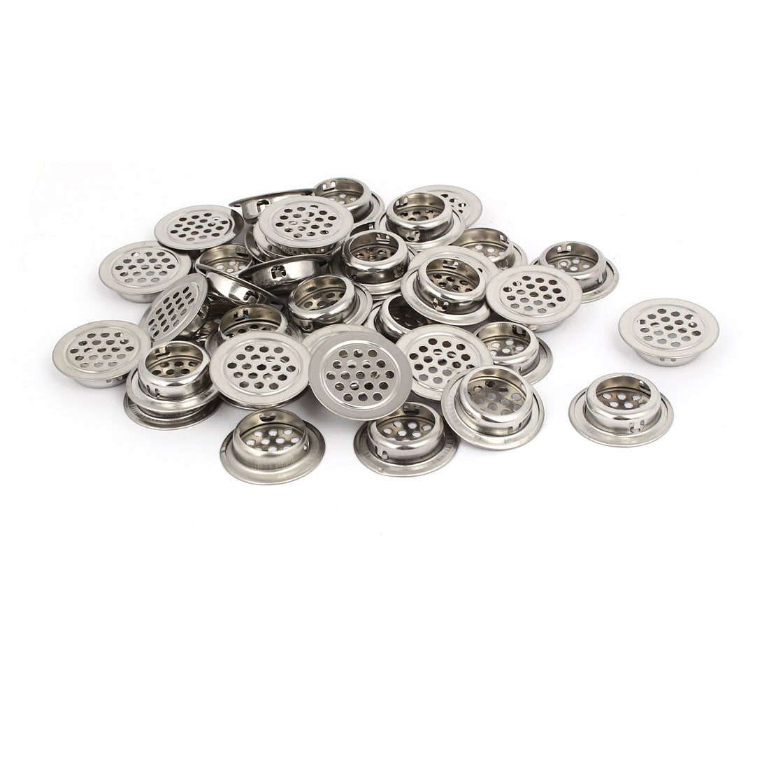 uxcell Uxcell 25mm Bottom Dia Stainless Steel Round Shaped Mesh Hole Air Vent Louver 40pcs
