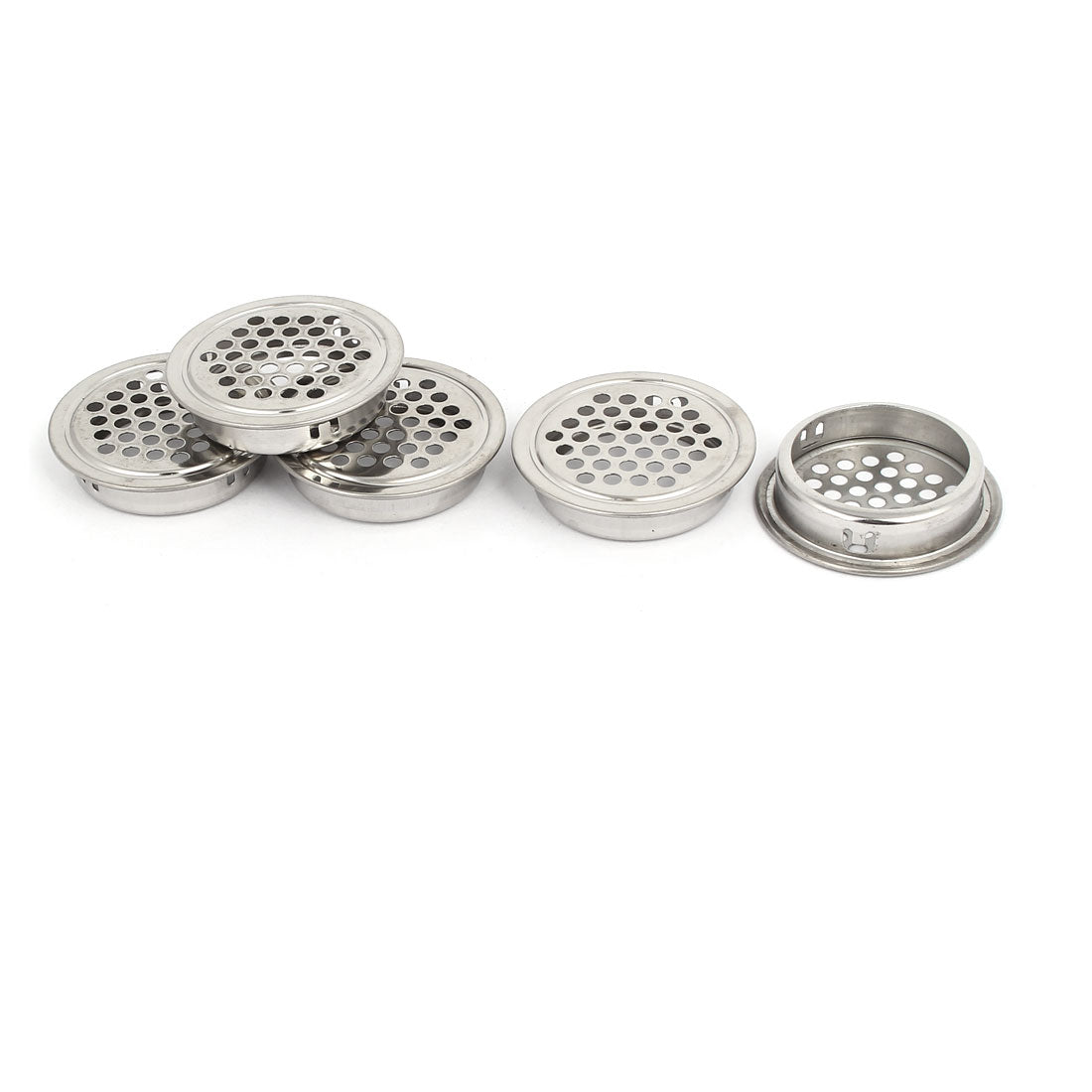 uxcell Uxcell 35mm Bottom Dia Stainless Steel Round Shaped Mesh Hole Air Vent Louver 5pcs