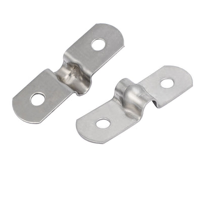 Harfington Uxcell M5 201 Stainless Steel Two Hole Pipe Straps Tension Tube Clip Clamp 40PCS