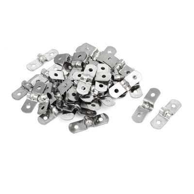 Harfington Uxcell M5 201 Stainless Steel Two Hole Pipe Straps Tension Tube Clip Clamp 40PCS